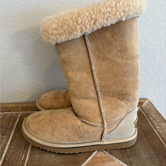 UGG Shoes - UGG Australia Tall Boots Paisley Embossed Women Size 6 AS IS